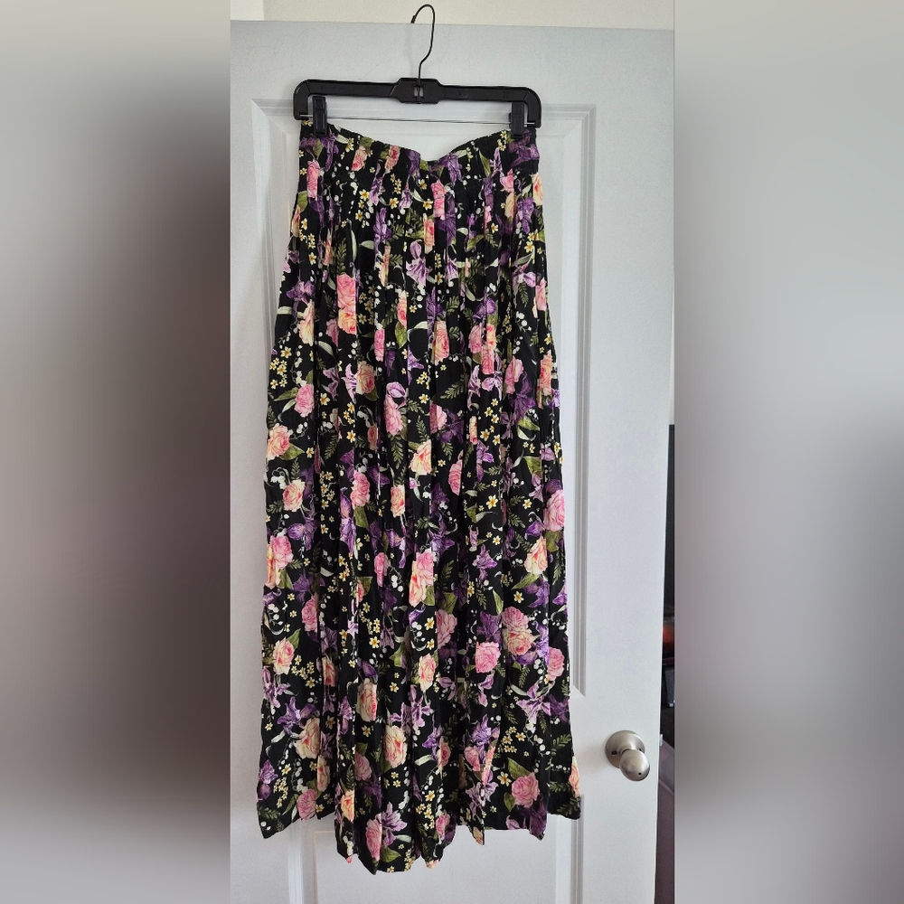 Agua Bendita Black Floral Wide-Leg Pants - Picture 4 of 7
